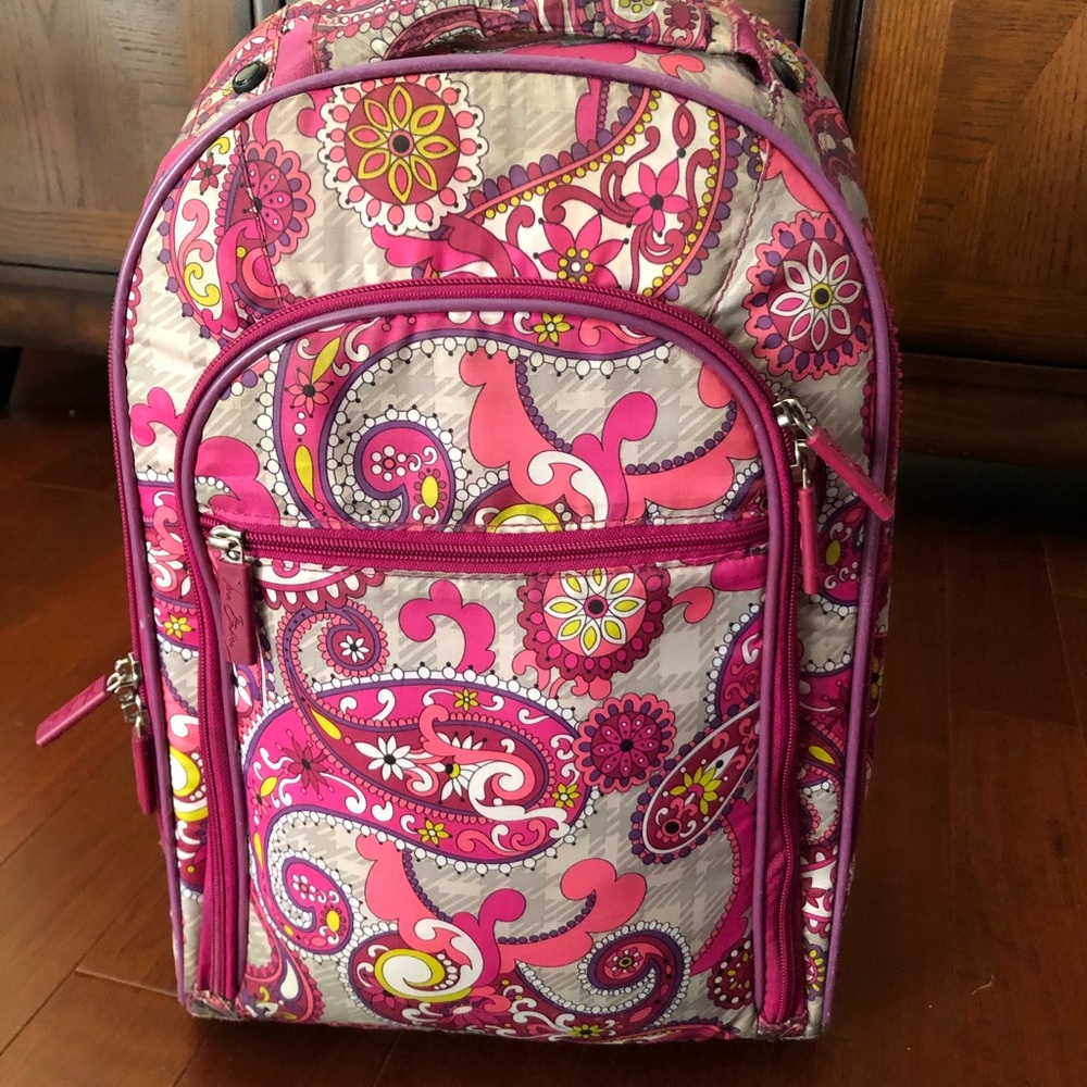 Pink paisley, Vera Bradley rolling backpack.